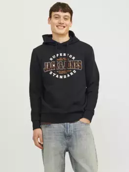 Толстовка Jack & Jones с капюшоном "JJELOGO SWEAT HOOD 2 COL 24/25 NOOS", черный