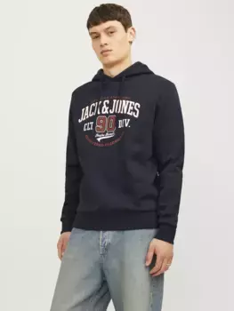 Толстовка Jack & Jones с капюшоном "JJELOGO SWEAT HOOD 2 COL 24/25 NOOS", синий