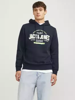 Толстовка Jack & Jones с капюшоном "JJELOGO SWEAT HOOD 2 COL 24/25 NOOS", синий