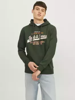 Толстовка Jack & Jones с капюшоном "JJELOGO SWEAT HOOD 2 COL 24/25 NOOS", цвет Kombu Green