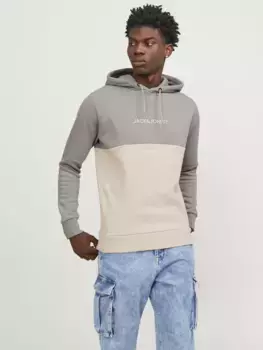 Толстовка Jack & Jones с капюшоном "JJERYDER BLOCKING SWEAT HOOD NOOS", серый