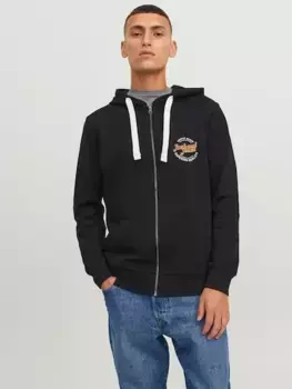Толстовка Jack & Jones с капюшоном "JJMIKK SWEAT ZIP HOOD", черный