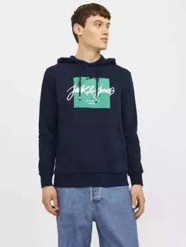 Толстовка Jack & Jones с капюшоном "JJTILEY SWEAT HOOD", синий
