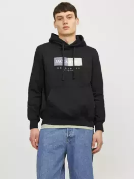Толстовка Jack & Jones с капюшоном "JORFREDERIKSBERG BOX SWEAT HOOD SN", черный