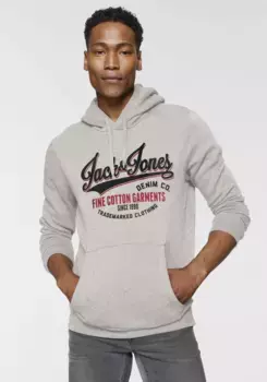 Толстовка Jack & Jones с капюшоном "LOGO SWEAT HOOD 2", цвет Hellgrau-Meliert