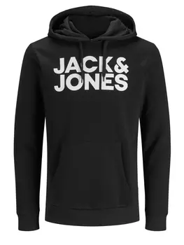 Толстовка Jack & Jones Sweat Hoodie Kapuzen Pullover JJECORP, черный