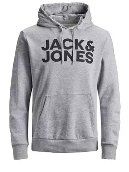 Толстовка Jack & Jones Sweat Hoodie Kapuzen Pullover JJECORP, серый