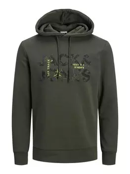 Толстовка JACK & JONES TECH, светло-зеленый/темно-зеленый