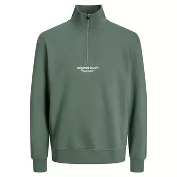 Толстовка Jack & Jones Vesterbro Sweat Quarter Zip Hn Sn Half Zip, зеленый