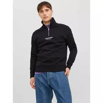 Толстовка Jack & Jones Vesterbro Sweat Quarter Zip Hn Sn Half Zip, черный