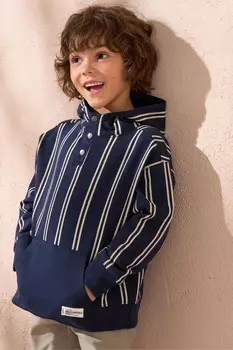 Толстовка Jackson Navy Smart Stripe с капюшоном Angel & Rocket, синий