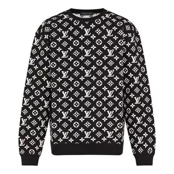 Толстовка jacquard round collar male black Louis Vuitton, черный
