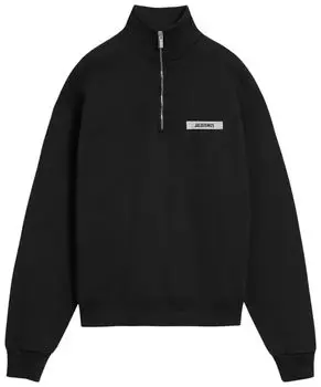 Толстовка Jacquemus The Gros Grain Zipped Rollneck Sweatshirt 'Black', черный