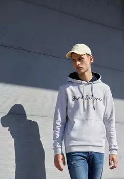 Толстовка JCOBERGSWEAT HOOD NOOS con cappuccio Jack & Jones, светло-серый