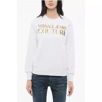 Толстовка JEANS COUTURE с круглым вырезом MIRROR и логотипом Lam Versace, White