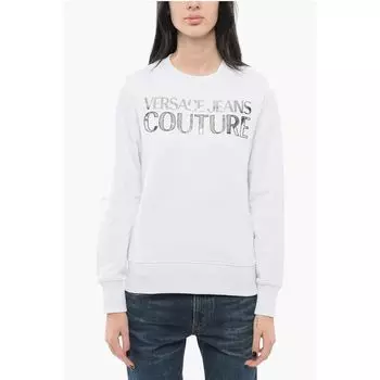 Толстовка JEANS COUTURE с круглым вырезом MIRROR и логотипом Lam Versace, White