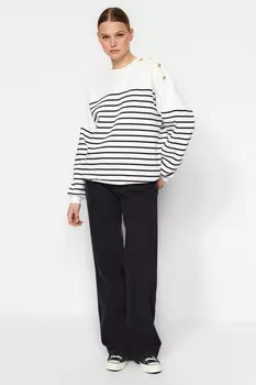 Толстовка - Экрю - Oversize Trendyol, экрю