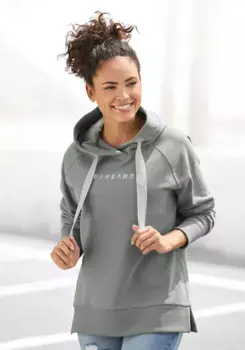 Толстовка Эльбсанд с капюшоном "Свана" с логотипом, удобная толстовка с разрезами по бокам Elbsand, зеленый