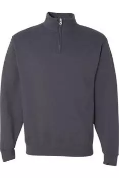 Толстовка JERZEES Nublend Cadet Collar с застежкой-молнией на четверть длины, серый