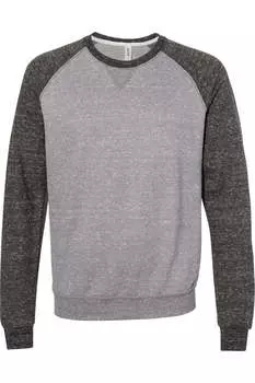 Толстовка JERZEES Snow Heather French Terry с круглым вырезом, цвет charcoal/ black ink