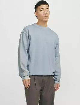 Толстовка JJECHARGE OVERSIZE FADED CREW NECK Jack & Jones, светло-голубой