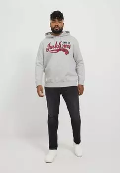 Толстовка JJELOGO COL NOOS PLS Jack & Jones, белый меланж