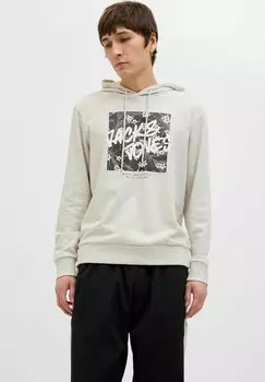 Толстовка JJHAWAII SHAPE con cappuccio Jack & Jones, слоновая кость