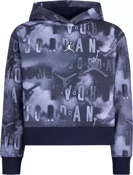 Толстовка Jordan Essentials All Over Print Boxy Sweatshirt, черный