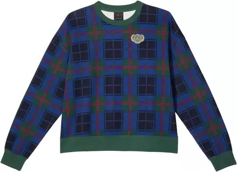 Толстовка Jordan Jordan Brooklyn Plaid Fleece Crew, цвет Noble Green/Rattan