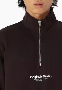 Толстовка JORVESTERBRO QUARTER ZIP NOOS Jack & Jones, темно-коричневый