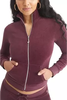Толстовка Juicy Couture Heritage Mock Neck Track Jacket, цвет Plonk