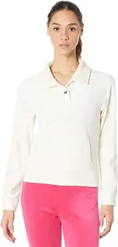 Толстовка Juicy Couture Paneled 1/2 Placket Snap Top, цвет Pebble