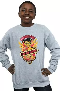 Толстовка «Юные титаны, вперед, я лидер» DC Comics, серый