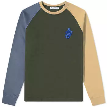 Толстовка JW Anderson Raglan Colour Block Crew Sweat