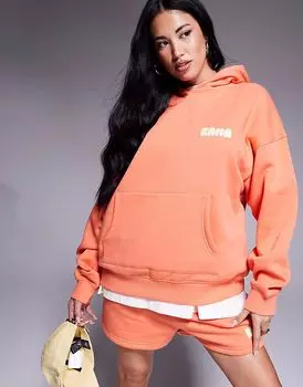 Толстовка Kaiia с капюшоном и логотипом в оранжево-желтом цвете