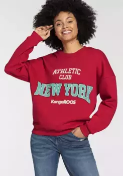 Толстовка KangaROOS с большим логотипом в студенческом стиле, красный