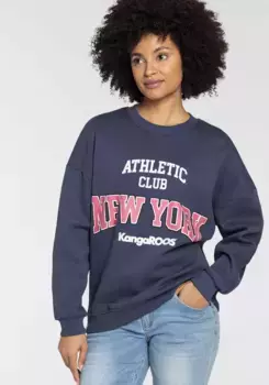 Толстовка KangaROOS с большим логотипом в студенческом стиле, синий