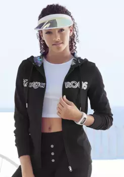 Толстовка KangaROOS с капюшоном и изысканной вышивкой KangaROOS, костюм для отдыха, черный