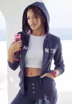 Толстовка KangaROOS с капюшоном и изысканной вышивкой KangaROOS, костюм для отдыха, цвет морской волны