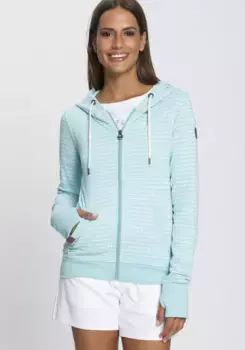 Толстовка KangaROOS с капюшоном и морским принтом в виде полосок и минималистских кораблей по всей поверхности, бирюзовый
