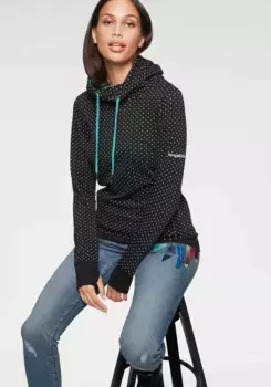 Толстовка KangaROOS с капюшоном и накладным воротником с капюшоном, цвет Schwarz-Gepunktet