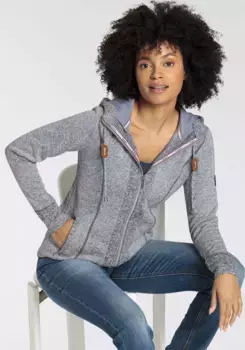 Толстовка KangaROOS с капюшоном из мягкого флиса в двухцветном исполнении, синий