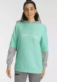 Толстовка KangaROOS с капюшоном стильной формы оверсайз с большой надписью-логотипом - НОВАЯ КОЛЛЕКЦИЯ, цвет Mint-Hellgrau