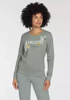Толстовка KangaROOS с крупным принтом - НОВАЯ КОЛЛЕКЦИЯ, зеленый