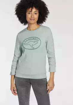 Толстовка KangaROOS со сборками на рукавах и принтом логотипа бренда - НОВАЯ КОЛЛЕКЦИЯ, зеленый