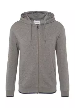 Толстовка, капюшон, молния, однотонная, мужская MANGUUN, цвет Graubrosb20