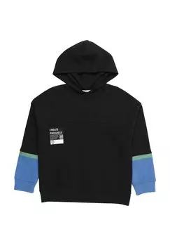 Толстовка, капюшон, нашивка, детская Manguun, черный