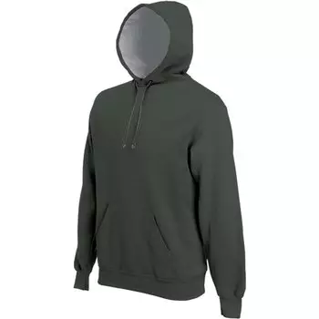 Толстовка Kariban Hooded Bande Contrast, зеленый