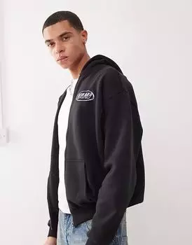 Толстовка Karl Kani Signature с хромированной молнией и логотипом, с принтом на спине черного цвета