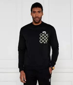 Толстовка Karl Lagerfeld Regular Fit, черный / салатовый